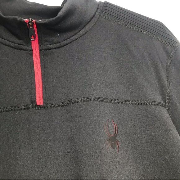 Spyder Active Black Quarter Zip ProWB Performance Long Sleeve Pullover - Picture 5 of 12